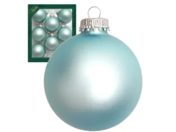 Krebs Glas Lauscha Weihnachtskugeln Uni-Design Celestine Grau 7cm