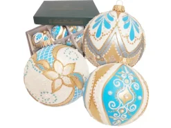 Krebs Glas Lauscha Weihnachtskugeln Barock 6-tlg. 8cm