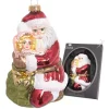 Krebs Glas Lauscha Weihnachtsornament Santa mit Kind 1-tlg. 7cm