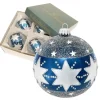 Krebs Glas Lauscha Weihnachtsbaumkugel Blau 4er-Set 11cm