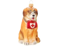 Krebs Glas Lauscha Weihnachtsornament Bernhardiner 1-tlg. 13cm