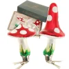 Krebs Glas Lauscha Weihnachtsornamente Fliegenpilze 2-tlg. 8cm