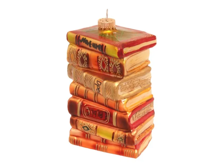 Krebs Glas Lauscha Weihnachtsornament Bücherstapel 1-tlg. 12cm