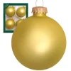 Krebs Glas Lauscha Weihnachtskugeln Gold Matt Uni 4er-Set 8cm