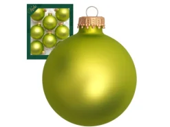 Krebs Glas Lauscha Weihnachtskugeln Hellgrün Matt Uni 8er-Set 7cm