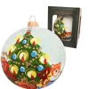 Krebs Glas Lauscha Weihnachtskugel Christbaum und Bär Blau 10cm