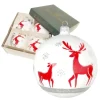 Krebs Glas Lauscha Weihnachtsbaumkugel Rentiere 4er-Set 11cm