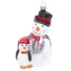 Krebs Glas Lauscha Weihnachtsornament Schneemann und Pinguin 1-tlg. 5cm