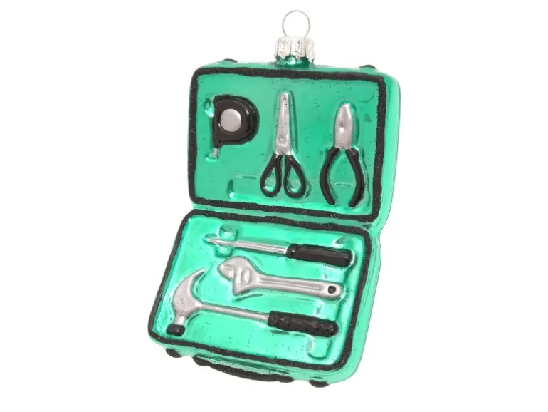 Krebs Glas Lauscha Weihnachtsornament Werkzeugkoffer 1-tlg. 2cm