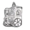 Krebs Glas Lauscha Weihnachtsmann auf der Lokomotive Silber 1-tlg. 9cm