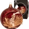Krebs Glas Lauscha Weihnachtskugel Krippenszene Rot 10cm