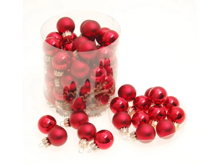 Krebs Glas Lauscha Weihnachtskugeln Mini Rot 3cm