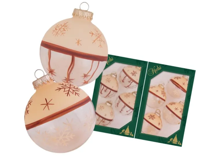 Krebs Glas Lauscha Weihnachtskugeln mit Sternen 8-tlg. 7cm