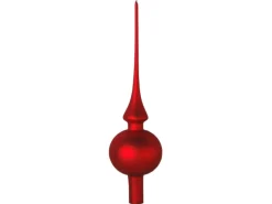 Krebs Glas Lauscha Weihnachtsbaumspitze Rot Matt Uni 1-tlg. 26cm
