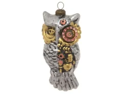 Krebs Glas Lauscha Weihnachtsornament Steampunk Eule 1-tlg. 5cm