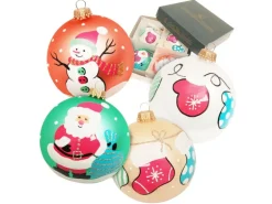 Krebs Glas Lauscha Weihnachtsbaumkugel American 4-tlg. 8cm