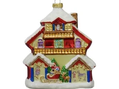 Krebs Glas Lauscha Weihnachtsornament Santas House 1-tlg. 13cm