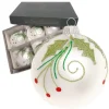 Krebs Glas Lauscha Weihnachtskugeln mit Ilex 6er-Set 8cm