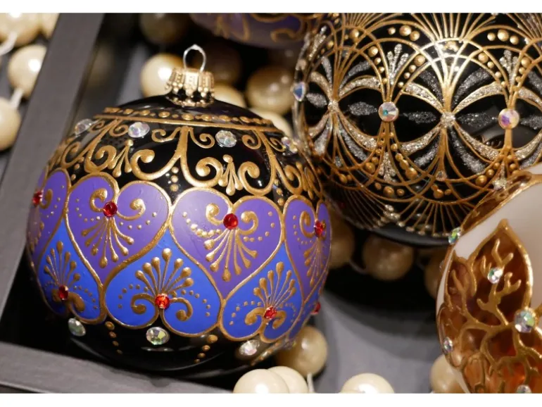 Krebs Glas Lauscha Weihnachtskugel Byzanz 1-tlg. 8cm