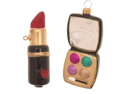 Krebs Glas Lauscha Weihnachtsornamente Make-Up-Set 2-tlg. 2-3cm