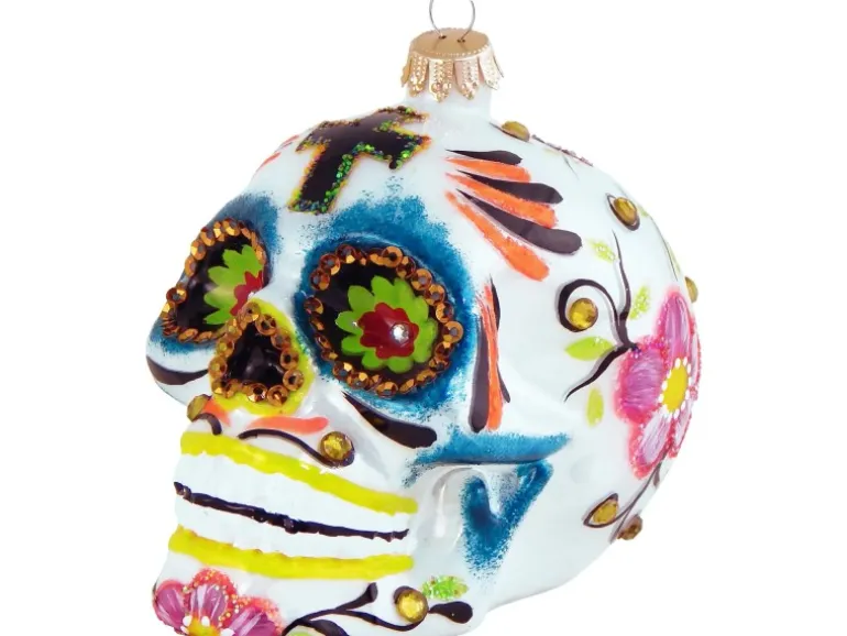 Krebs Glas Lauscha Weihnachtsornament Totenkopf Mexiko 1-tlg. 10cm