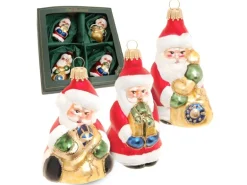 Krebs Glas Lauscha Weihnachtsornament Santas 4-tlg. 8cm