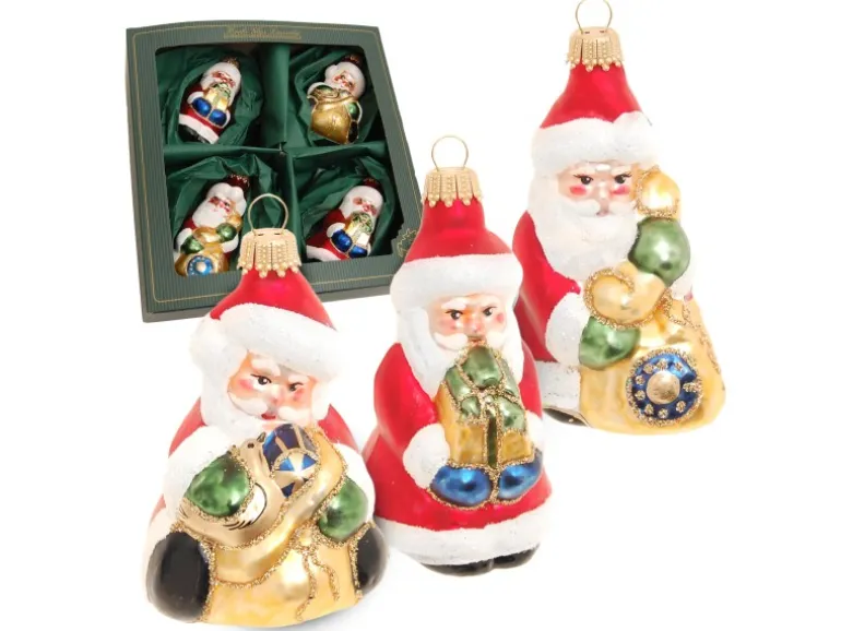 Krebs Glas Lauscha Weihnachtsornament Santas 4-tlg. 8cm