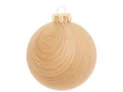 Krebs Glas Lauscha Weihnachtsbaumkugel Holzoptik 1-tlg. 10cm