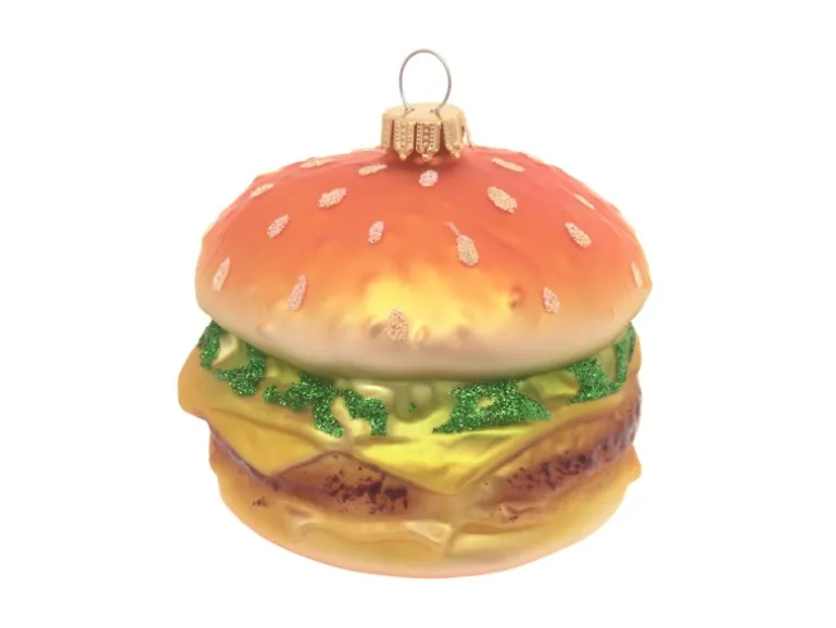 Krebs Glas Lauscha Weihnachtsornament Hamburger 1-tlg. 8cm