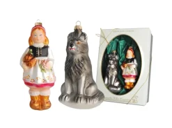 Krebs Glas Lauscha Weihnachtsornamente Rotkäppchen und der Wolf 13cm