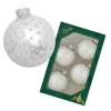 Krebs Glas Lauscha Weihnachtsbaumkugel Glitterranke 4er-Set 7cm