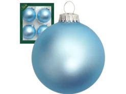 Krebs Glas Lauscha Weihnachtskugeln Uni-Design Elina Blau 8cm