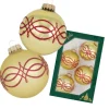Krebs Glas Lauscha Weihnachtsbaumkugel mit Banddeko Gold 4-tlg. 7cm