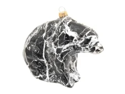 Krebs Glas Lauscha Weihnachtsornament Bär Marmor 1-tlg. 10cm
