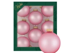 Krebs Glas Lauscha Weihnachtskugeln Uni-Design Rosa 7cm