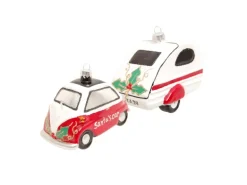 Krebs Glas Lauscha Weihnachtsornamente Auto Anhänger 2-tlg. 7cm