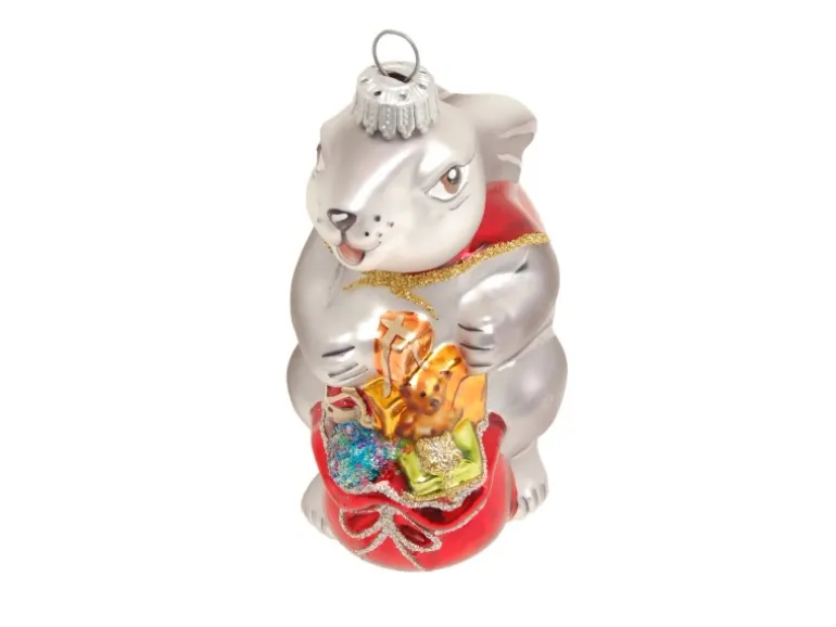 Krebs Glas Lauscha Weihnachtsornament Hase Paul 1-tlg. 10cm