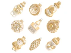 Krebs Glas Lauscha Weihnachtsornamente Figuren Gold 9-tlg. 7cm