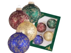 Krebs Glas Lauscha Weihnachtskugeln Ranken 4-tlg. 7cm