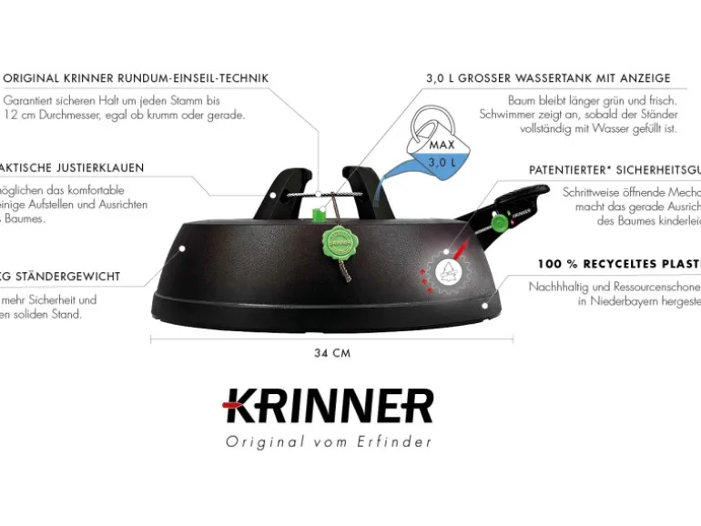 Krinner Christbaumständer Green Line Comfort Grip S Schwarz