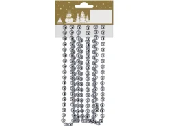 Kugelkette Kunststoff Silber 180 cm