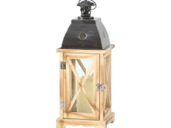 Laterne Kiefer 16 x 16 x 42 cm modern und zeitlos