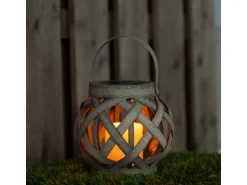 Laterne mit Solarkerze Durban 2 lm 2000 K IP44 Sensor Grau