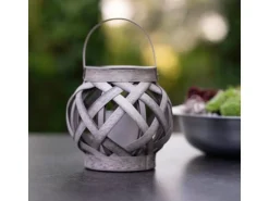 Laterne mit Solarkerze Durban 2 lm 2000 K IP44 Sensor Grau