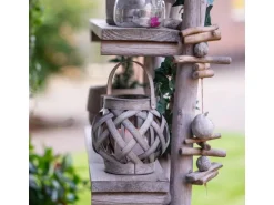 Laterne mit Solarkerze Durban 2 lm 2000 K IP44 Sensor Grau