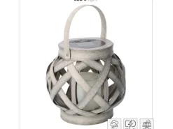 Laterne mit Solarkerze Durban 2 lm 2000 K IP44 Sensor Grau