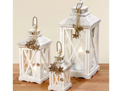 Laterne Stine ca. 33 x 15 x 15 cm Weiß