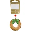 Lebkuchenkranz zum Hänger aus Polyresin Ø 5,5 cm Braun-Grün