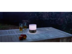 LED Akku-Tischleuchte Tropea Ø 9,5 cm mit Regenbogen-Farb-Effekt