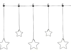 LED Außen-Lichtervorhang Sterne Schwarz